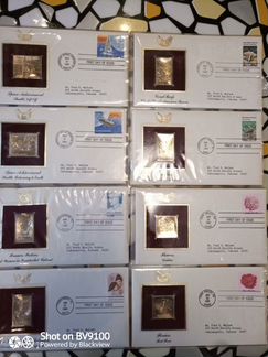 Золотая марка 22К на конверте USA