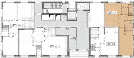 1-к квартира, 54 м², 1/45 эт.