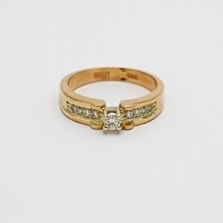 Кольцо с бриллиантами из золота 585 пробы