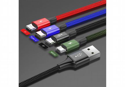 Кабель Baseus Fast 4-in-1 Cable For lightning(2) +