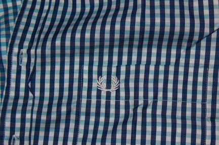 Рубашка Fred Perry синяя клетка короткий рукав