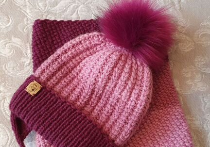 Зимний комплект шапка и снуд