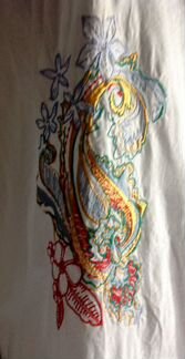 Туника белая с вышивкой хлопок 46-48 р