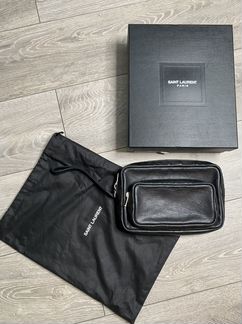 Мужской кожаный клатч Saint Laurent