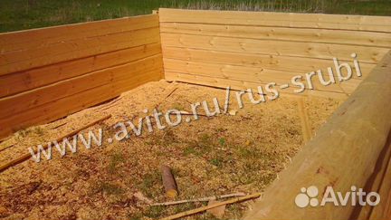 Сруб бани 5x6 с мансардной ломанной крышей
