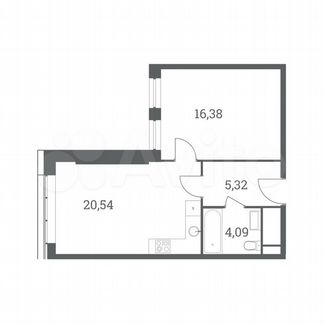 2-к квартира, 46.8 м², 38/51 эт.