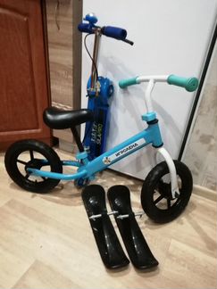 Беговел 2 в 1 (снеговел) + подарок самокат