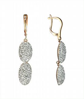 Золотые серьги с фианитами