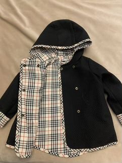 Стёганная куртка в клетку на девочку 116