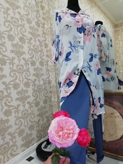 Яркая рубашка платье Италия 46-50