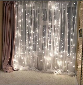 Гирлянда занавес. Светящаяся