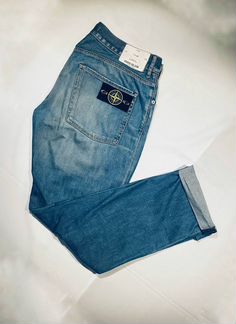 Оригинальные джинсы Stone island с селвиджом
