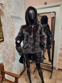 Норковая Шуба 48-50,Новая,Махагон,длиная 90см