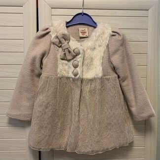 Пальто для девочки праздничное 104