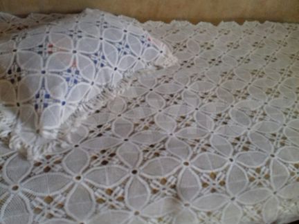 Старинное кружево вязаное крючком х/б