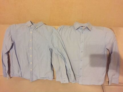 Рубашки школьные голубые 140 см