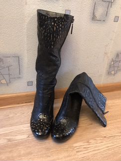 Сапоги весна-осень кожаные