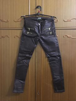 Джинсы кожаные Denim collection, Франция