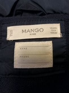 Зимнее пальто-куртка mango р. 164 13/14 лет