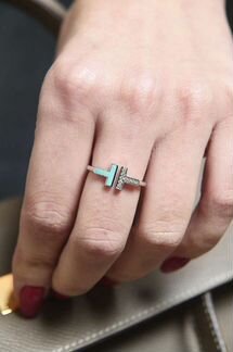 Кольцо Tiffany Wire с бирюзой и бриллиантами