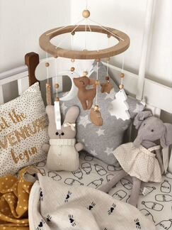 Новый деревянный мобиль + музыка и кронштейн