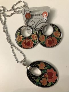 Кулон с серьгами бижутерия Glourious