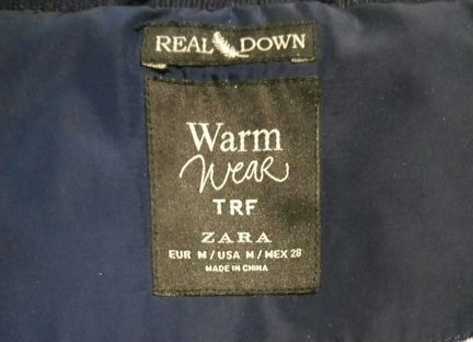 Пуховик черный женский Zara. Р-М