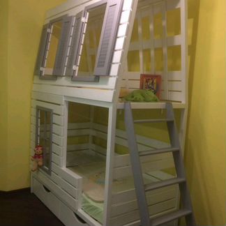Детская двухъярусная кровать домик Арт 88