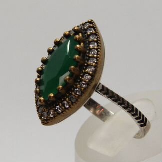 Серьги и кольцо (серебро, агаты, фианиты)