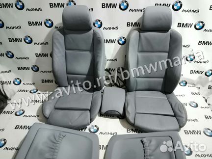 Салон серый, кожа сидений, подголовники bmw x5 e53