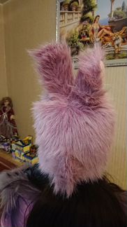 Зимняя шапка с ушками зайца размер S