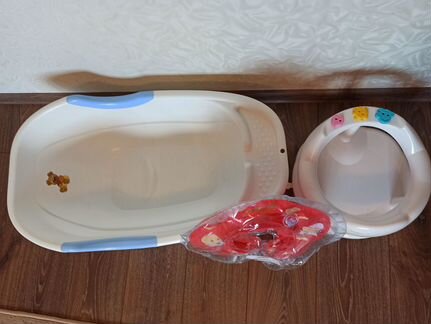 Ванночка, сиденье и круг на шею для купания