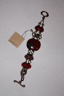 Гарнитур с агатом (подвеска на шнурке и браслет)