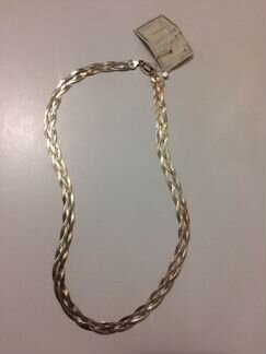 Серебряная цепочка коса четырехрядная