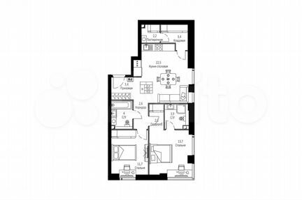 3-к квартира, 70 м², 10/42 эт.